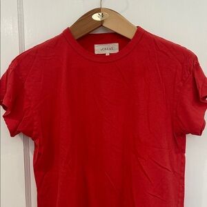 THE GREAT. Coral Red Crewneck Tee